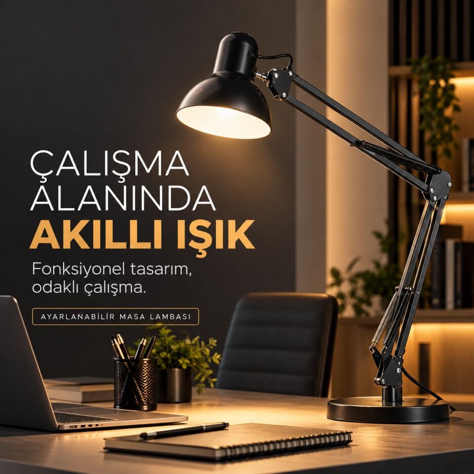E27 DUY SİYAH  MASA LAMBASI - KÖLN