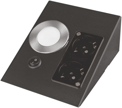 LEDLİ ÜÇGEN SPOT SİYAH KASA (ÇİFT PRİZLİ)(BEYAZ)