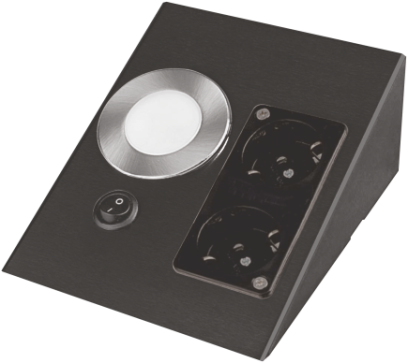 LEDLİ ÜÇGEN SPOT SİYAH KASA (ÇİFT PRİZLİ)(GÜNIŞIĞI