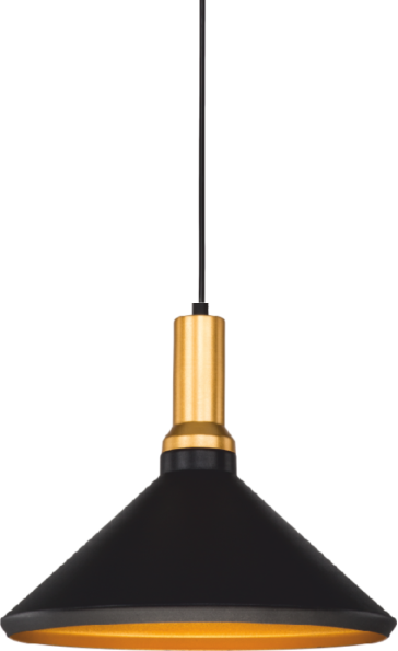 DEKORATİF SARKIT ARMATÜR (SİYAH+GOLD DUY+35cm)