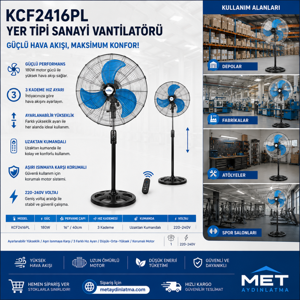 KCF276 SANAYI TIPI  VANTILATÖR 130W