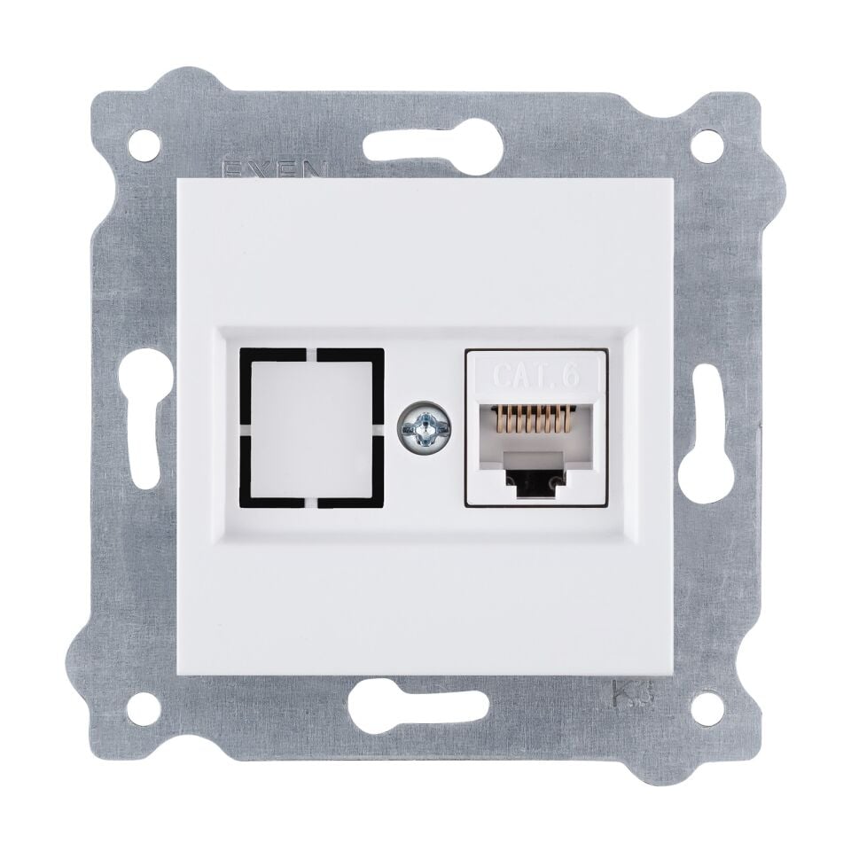 BEYAZ Modül+Kapak | Tekli Data Prizi CAT6